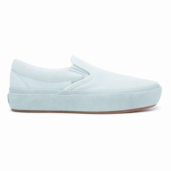 Női Vans Suede Outsole Classic Slip-On Platform Cipő VA5694721 Kék Virágos